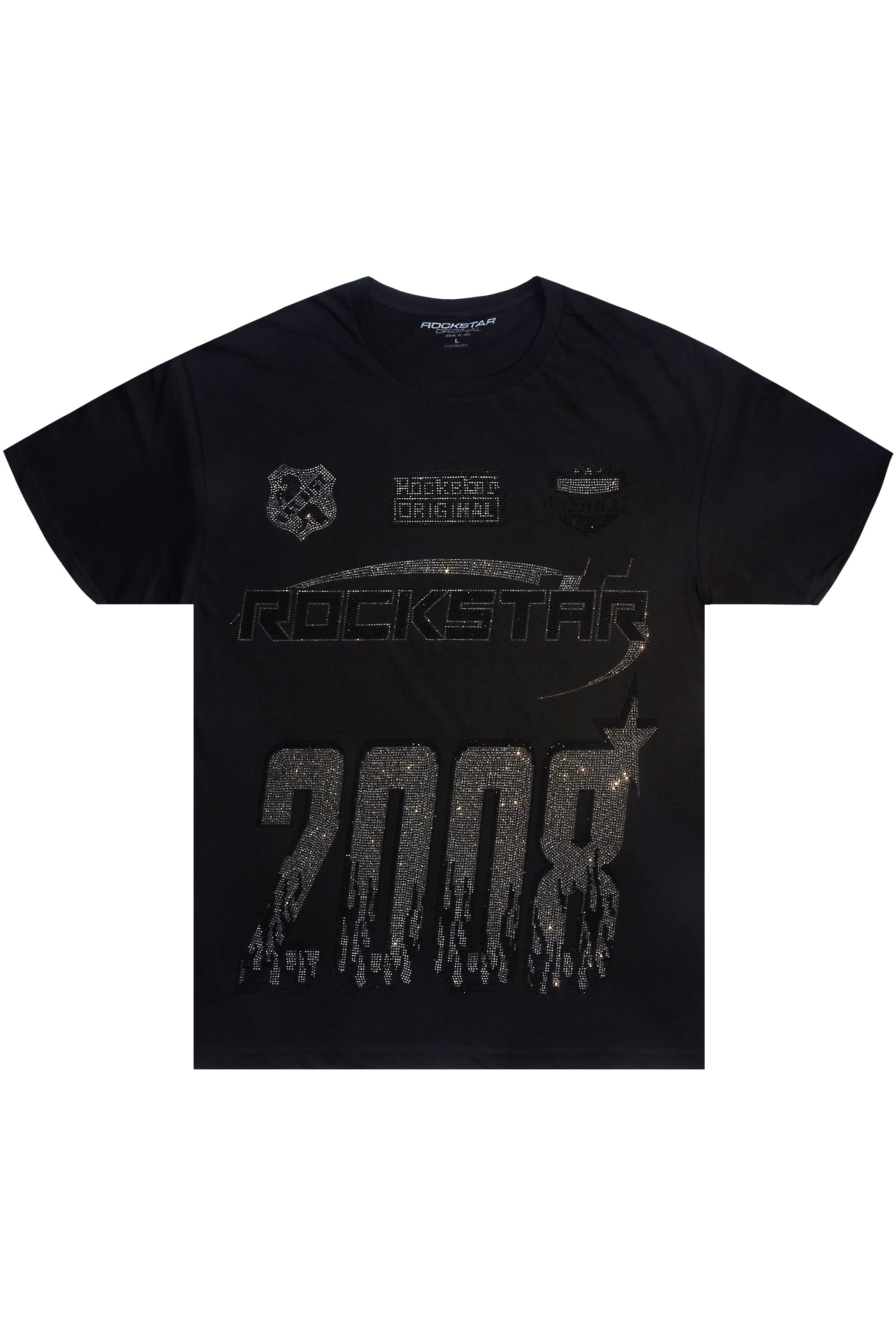 Brazen Black Graphic Rhinestone T-Shirt