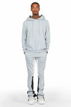 Basic Heather Grey Hoodie/Stacked Flare Track Set