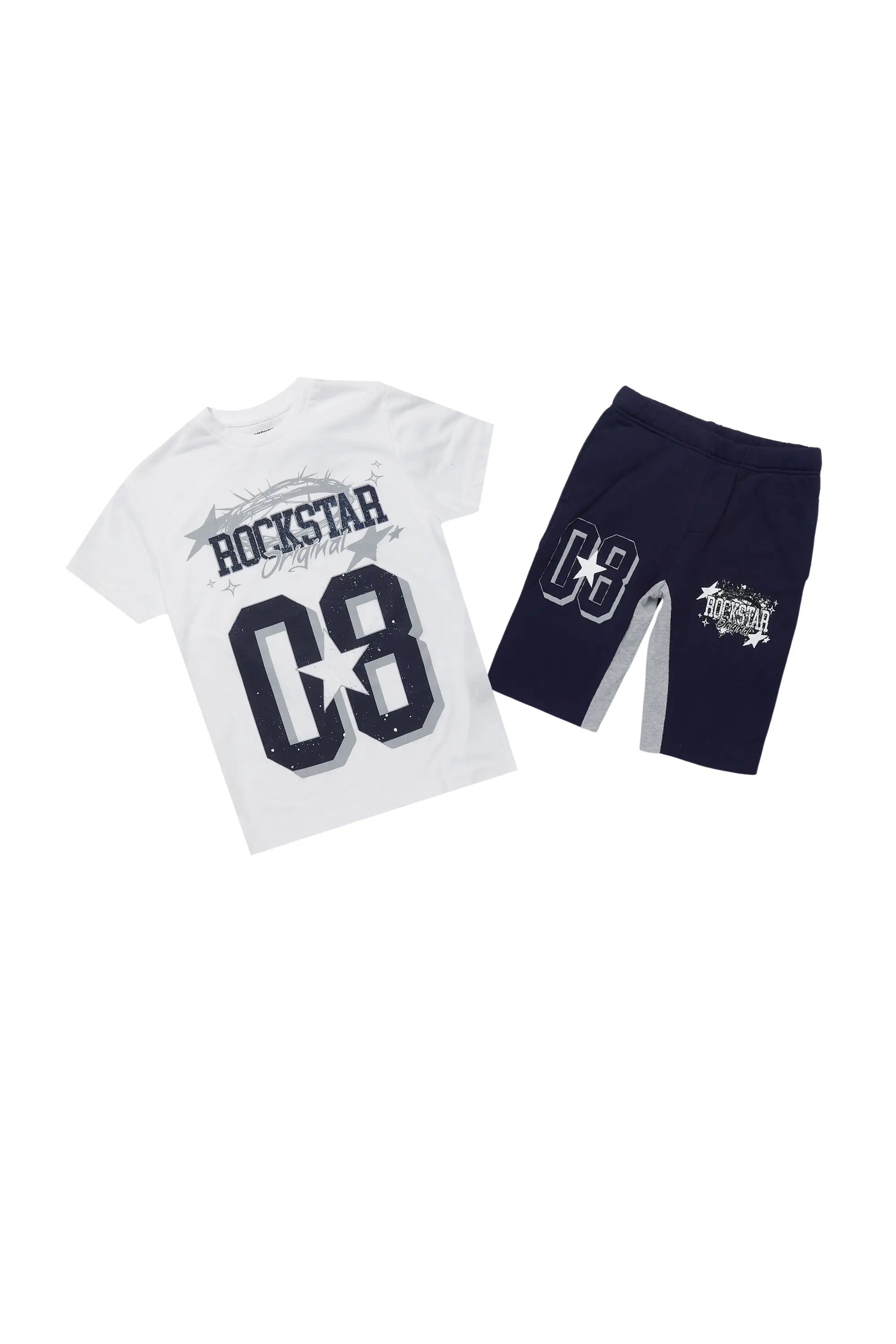 Boys Allstar White/Navy T-Shirt Short Set