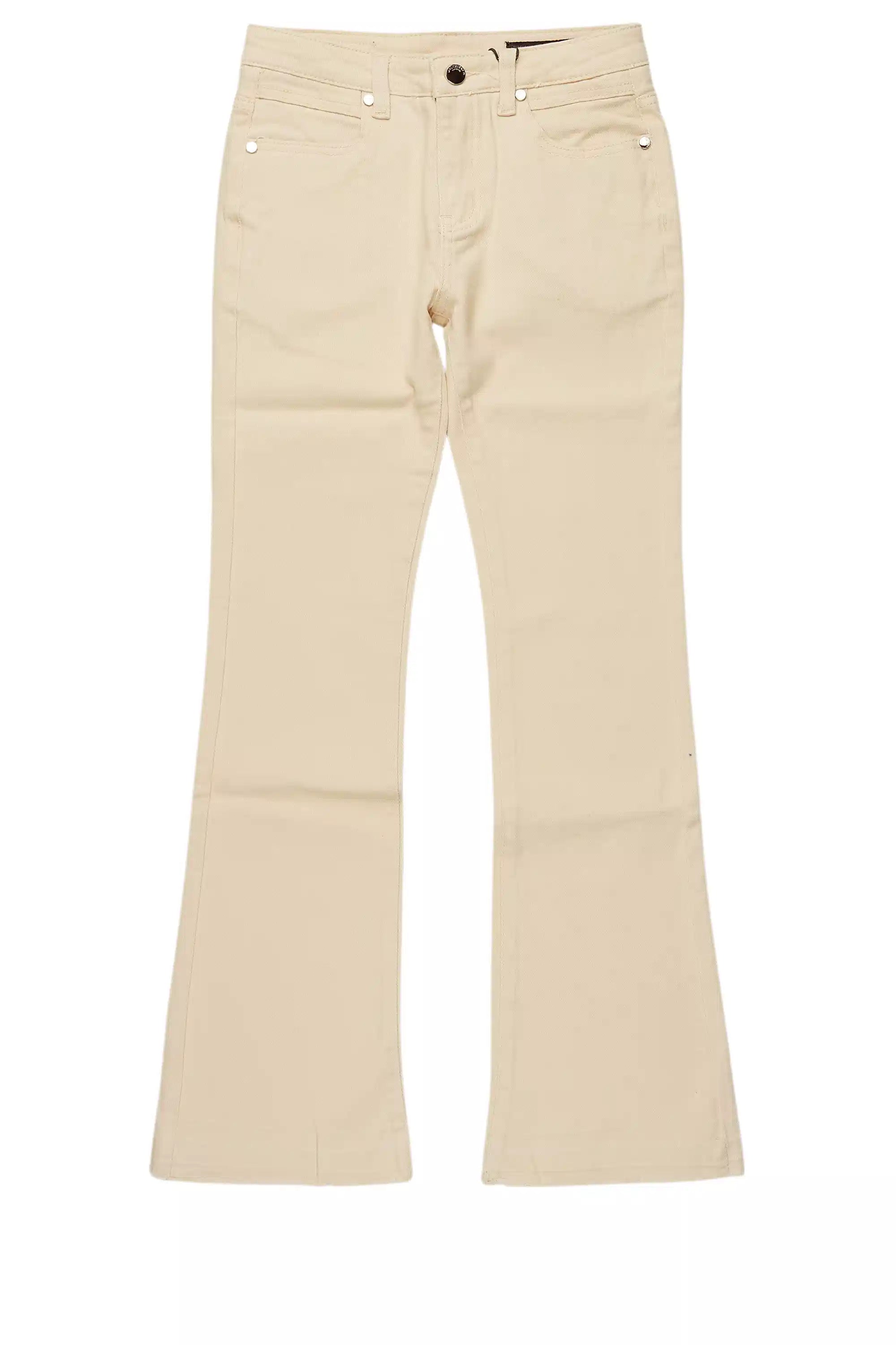 Boys Dag Beige Stacked Flare Jean