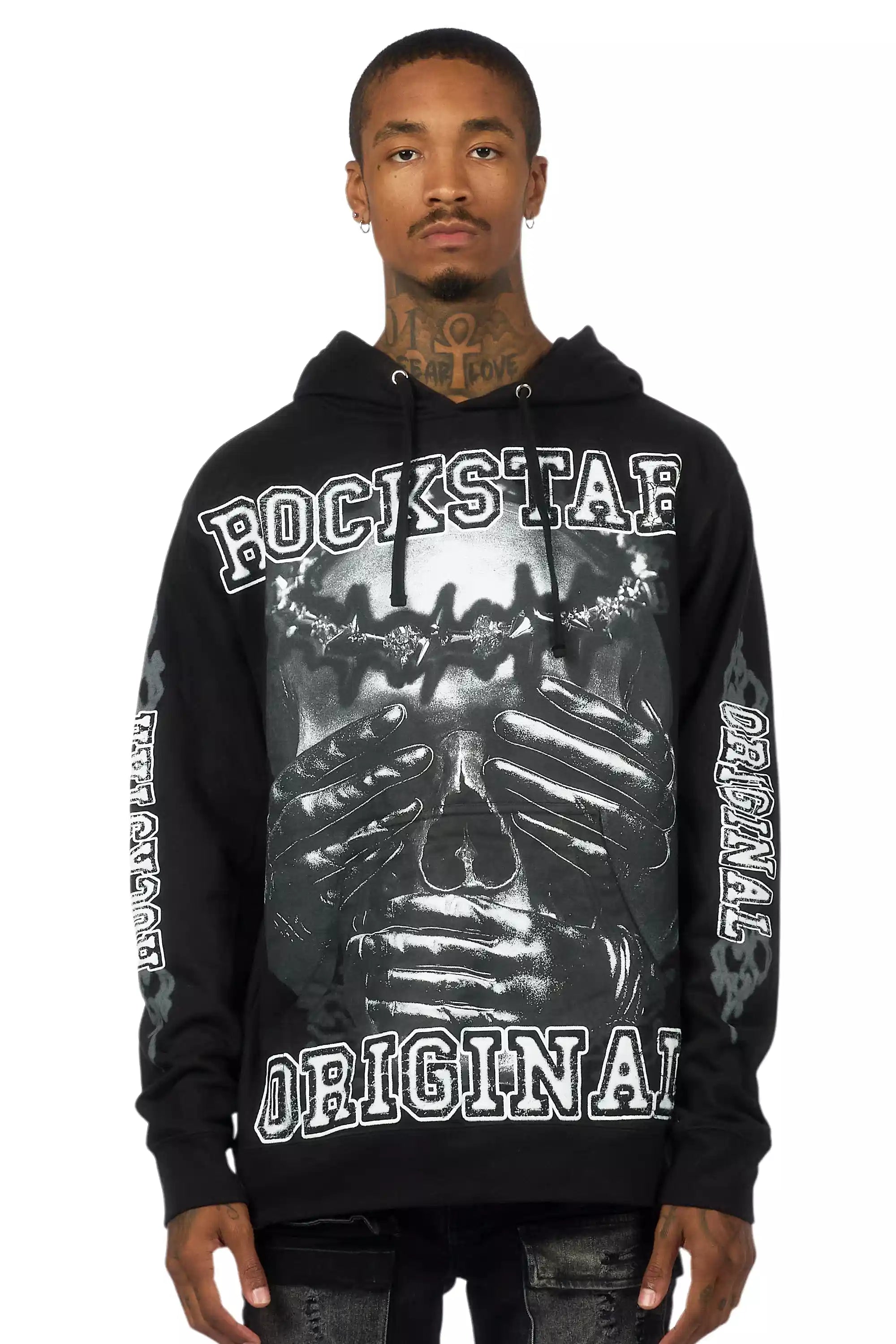 Eden Black Graphic Hoodie