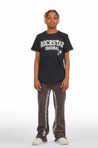 Boys Callie Vintage Grey Stacked Flare Pants