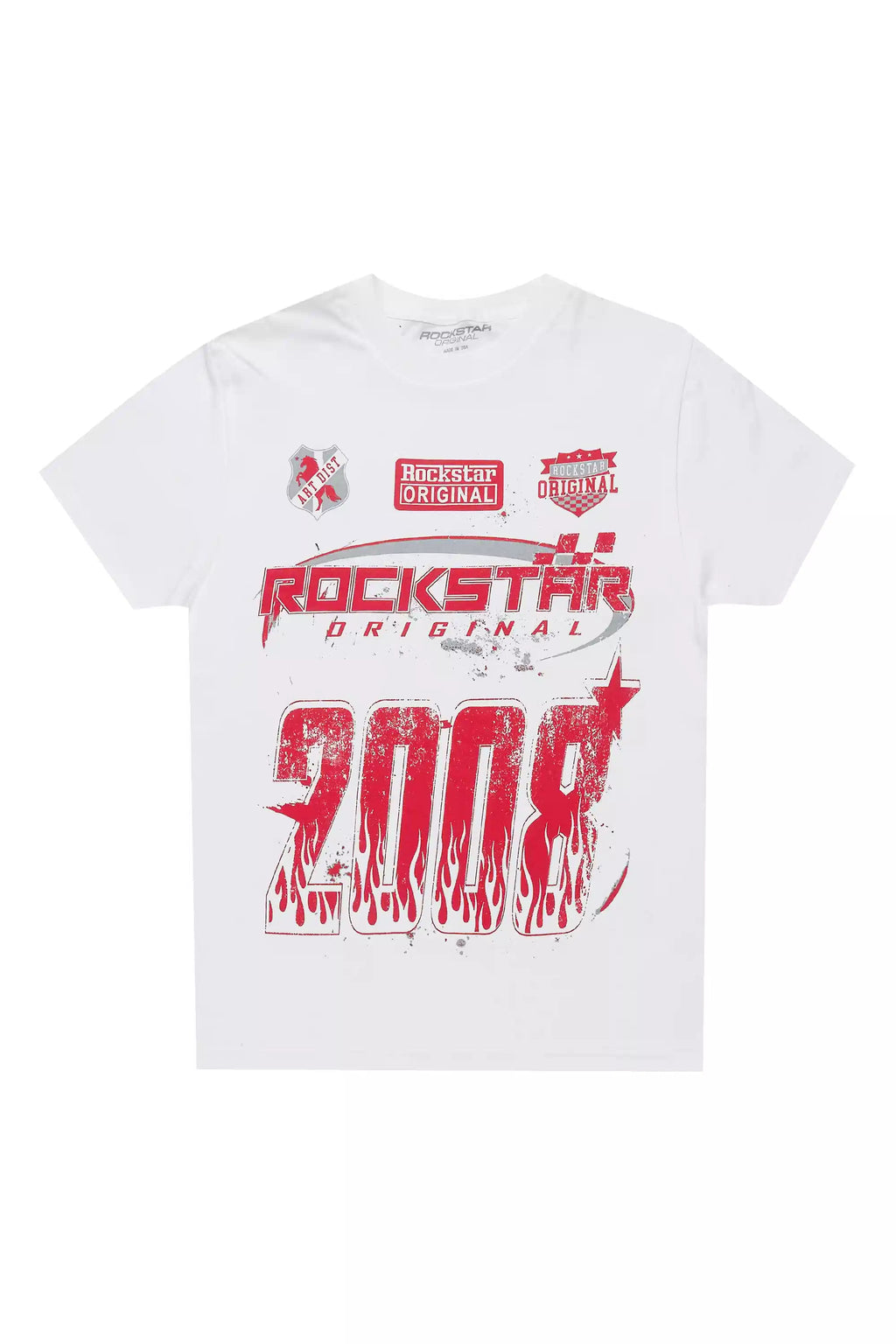 Boys Amos White/Red Graphic T-Shirt