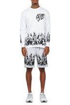 Bubble White/Grey Long Sleeve T-Shirt Short Set