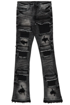 Petrus Grey Stacked Flare Jean