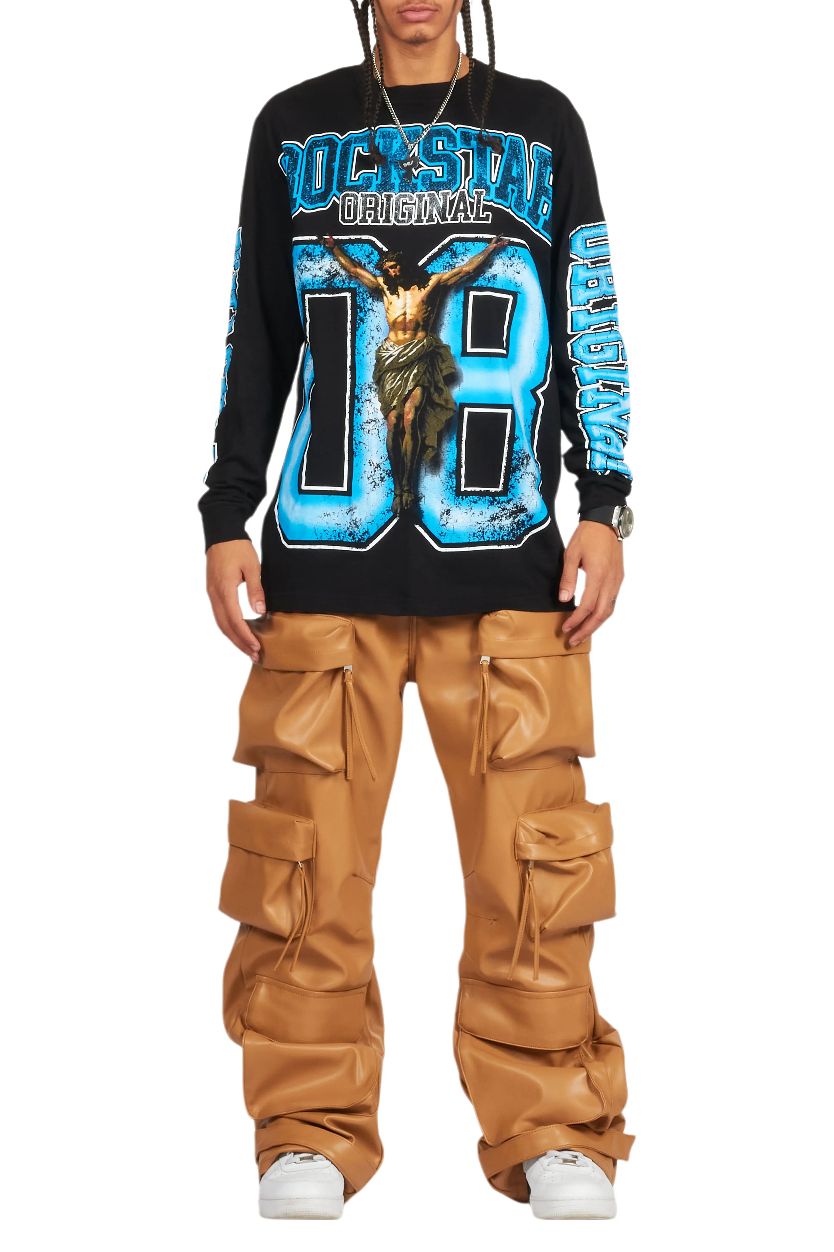 Fields Black/Blue Long Sleeve Graphic T-Shirt