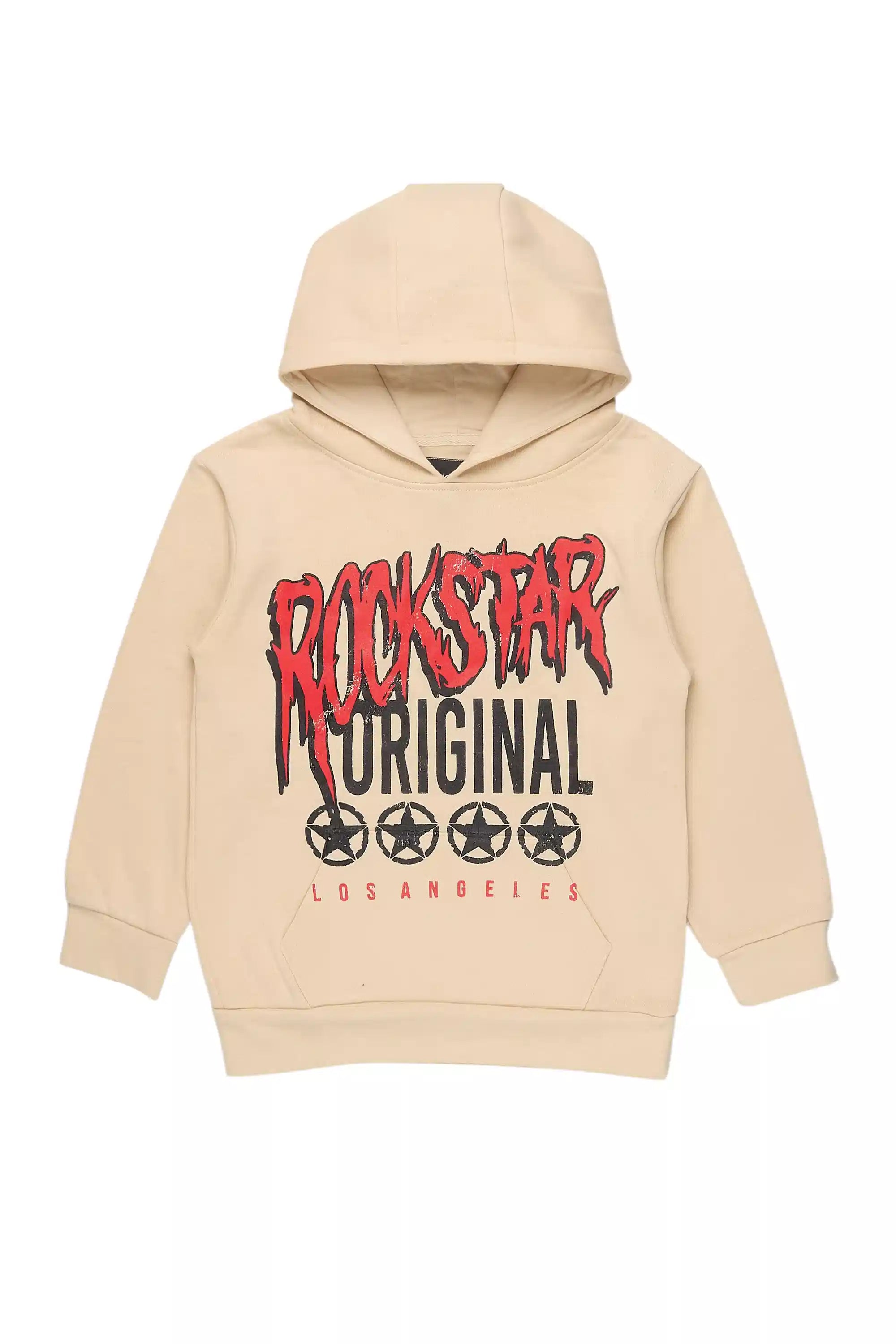 Boys Wizzurd Beige/Red Graphic Hoodie