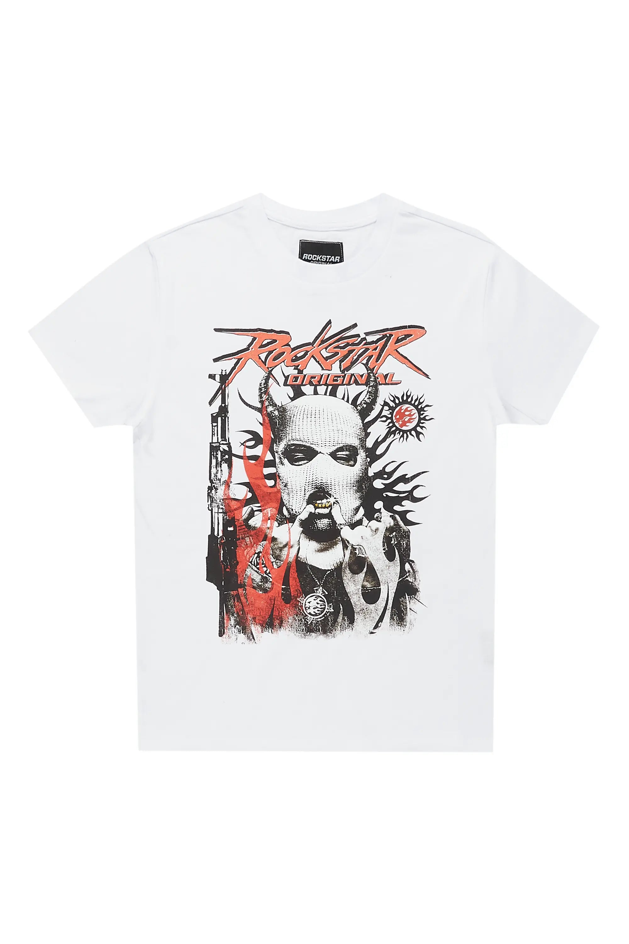 Boys Ramzan White Graphic T-Shirt