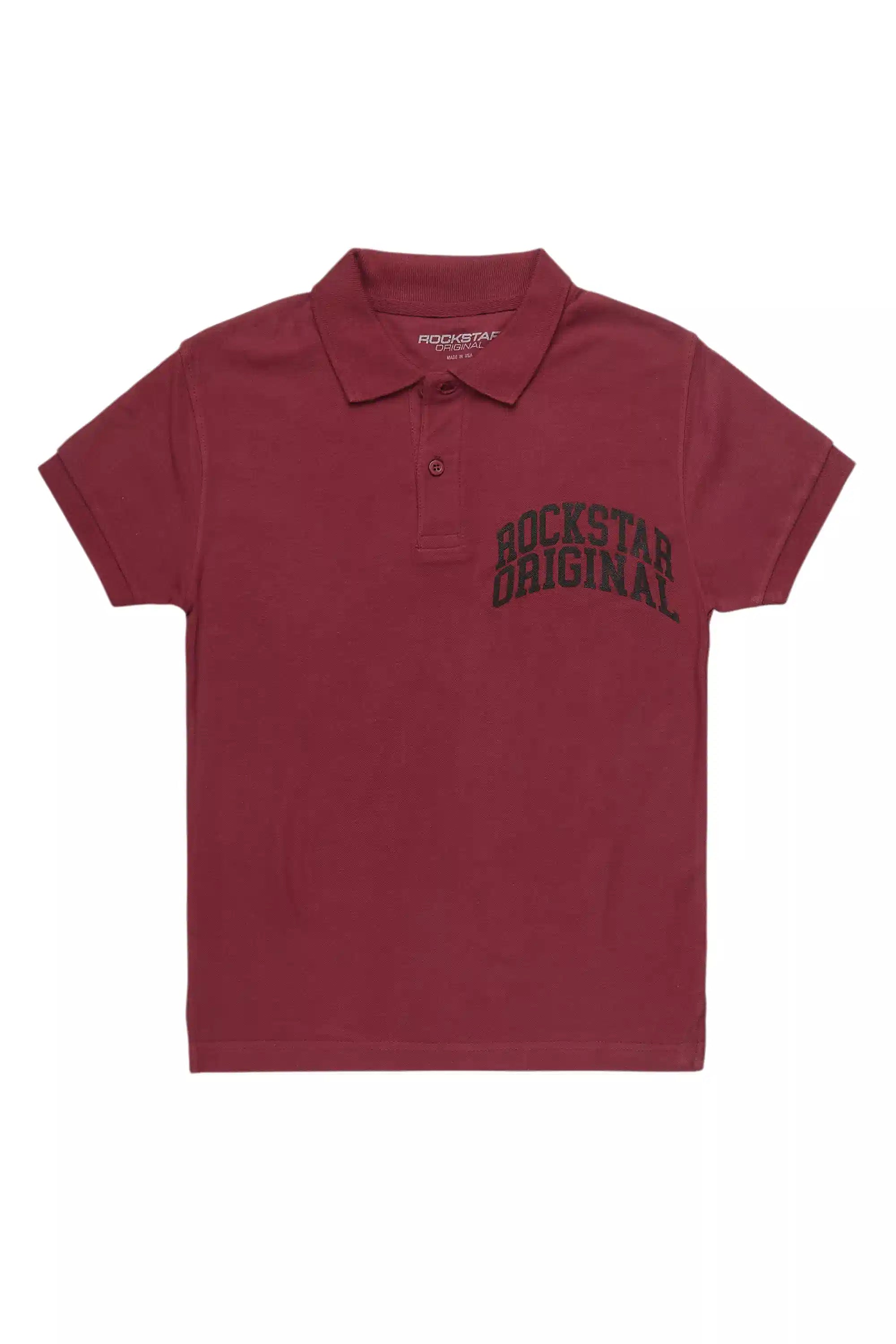 Boys Pete Burgundy/Black Polo