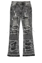 Boys Vasco Grey Stacked Flare Jean