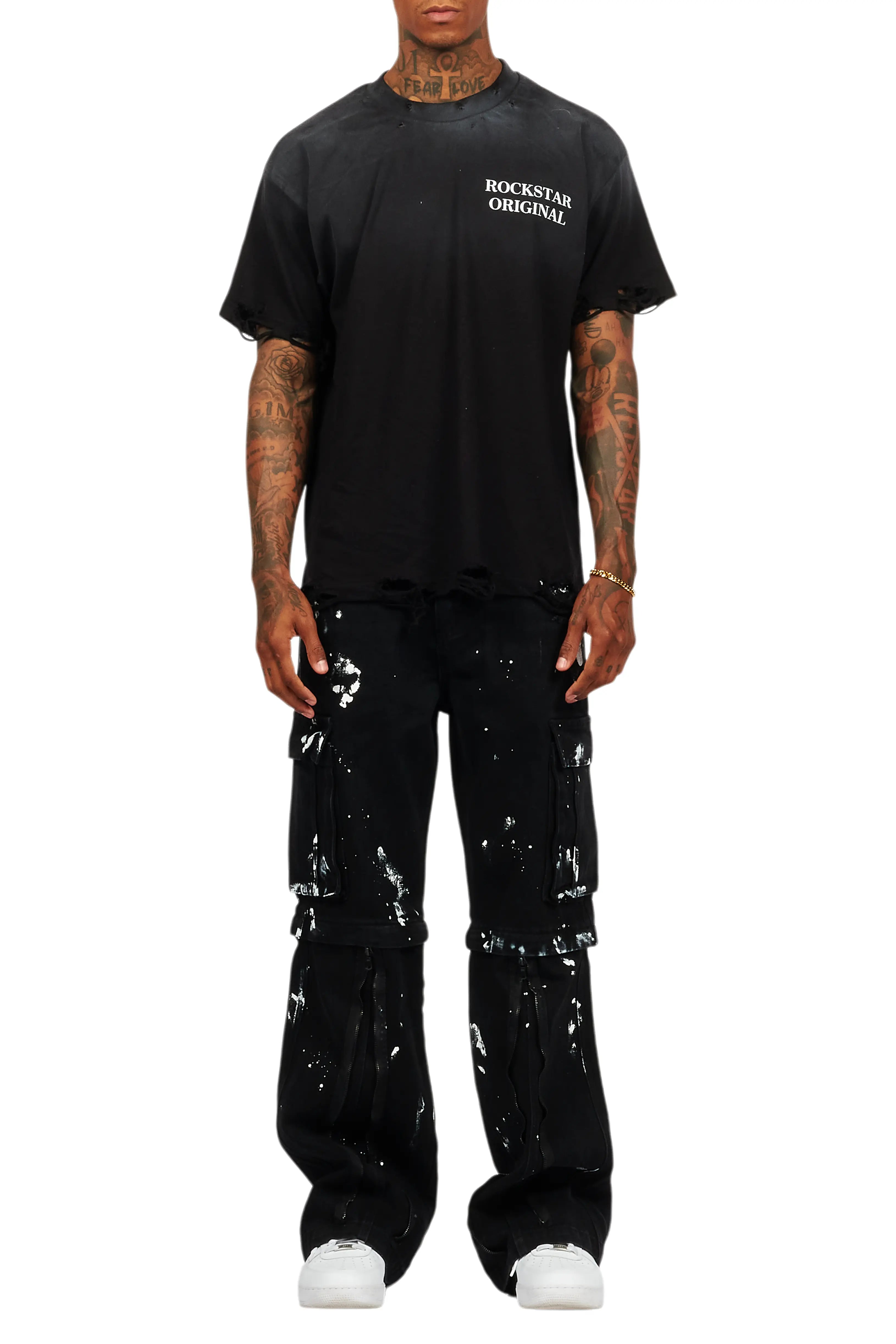 Drako Black Oversized Graphic T-Shirt