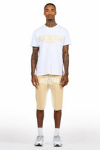 Sana White/Beige T-Shirt Short Set