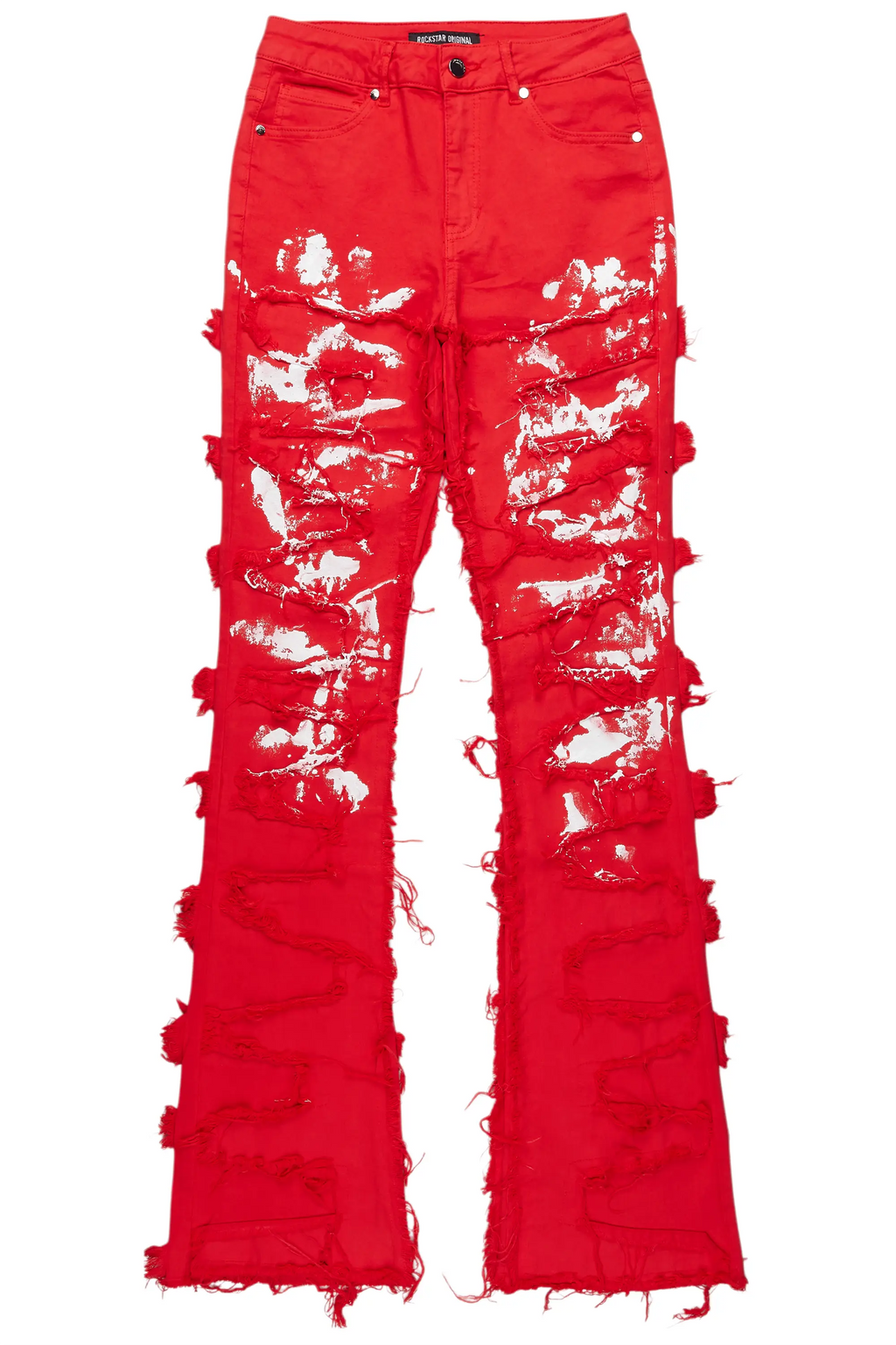 Kristen Red Painted Stacked Jean