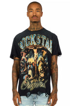 Waller Black Distressed Oversized Graphic T-Shirt