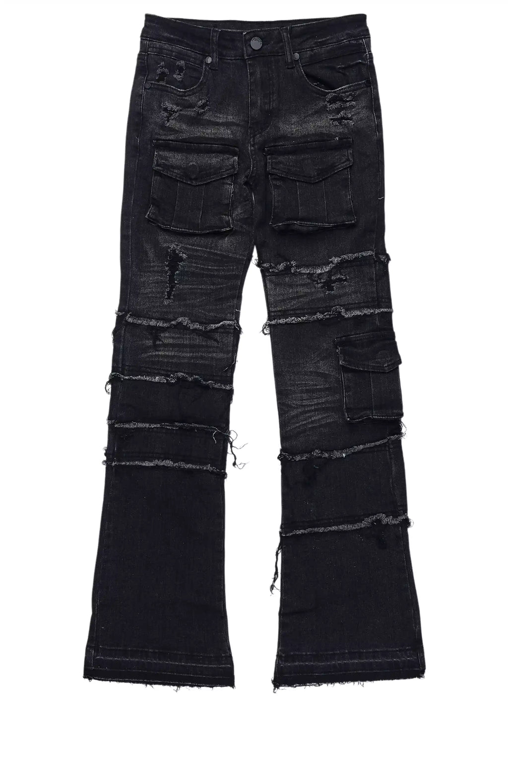 Boys Folant Dark Grey Stacked Flare Jean