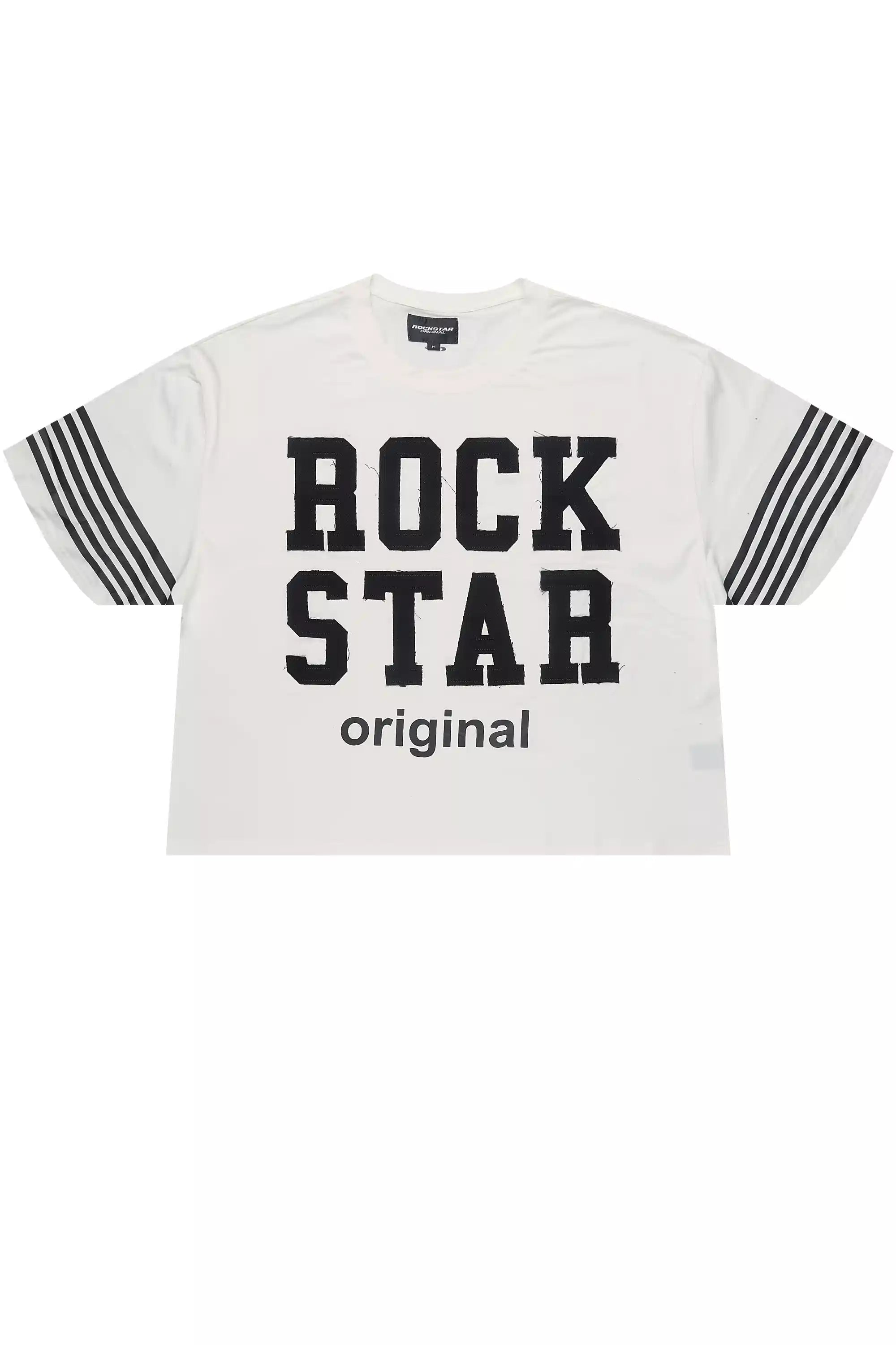 Rulik White Boxy Crop T-Shirt