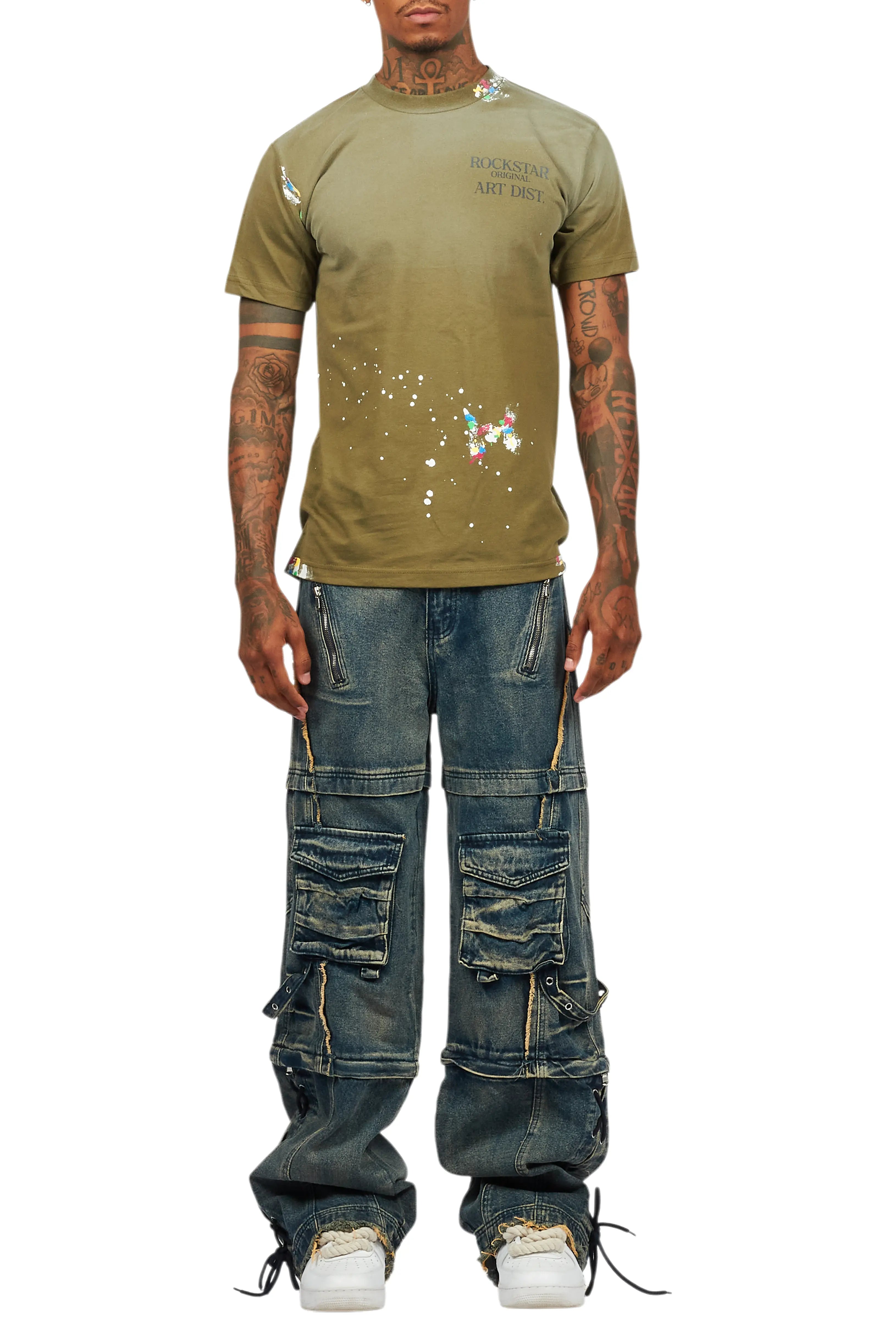 Three Maxi Blue Baggy Fit Jean