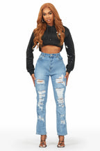 Kaydan Light Wash Distressed Skinny Jean