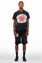 Sarge Vintage Black T-Shirt/Short Set