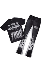 Amos Black T-Shirt/Stacked Flare Track Set