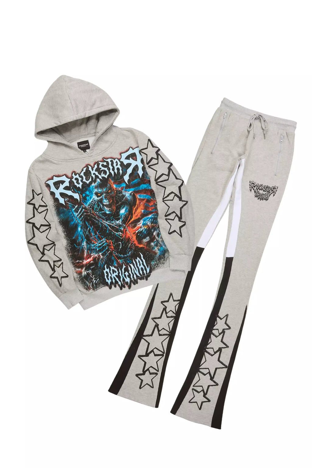 Krio Heather Grey/Black Hoodie/Super Stacked Track Set