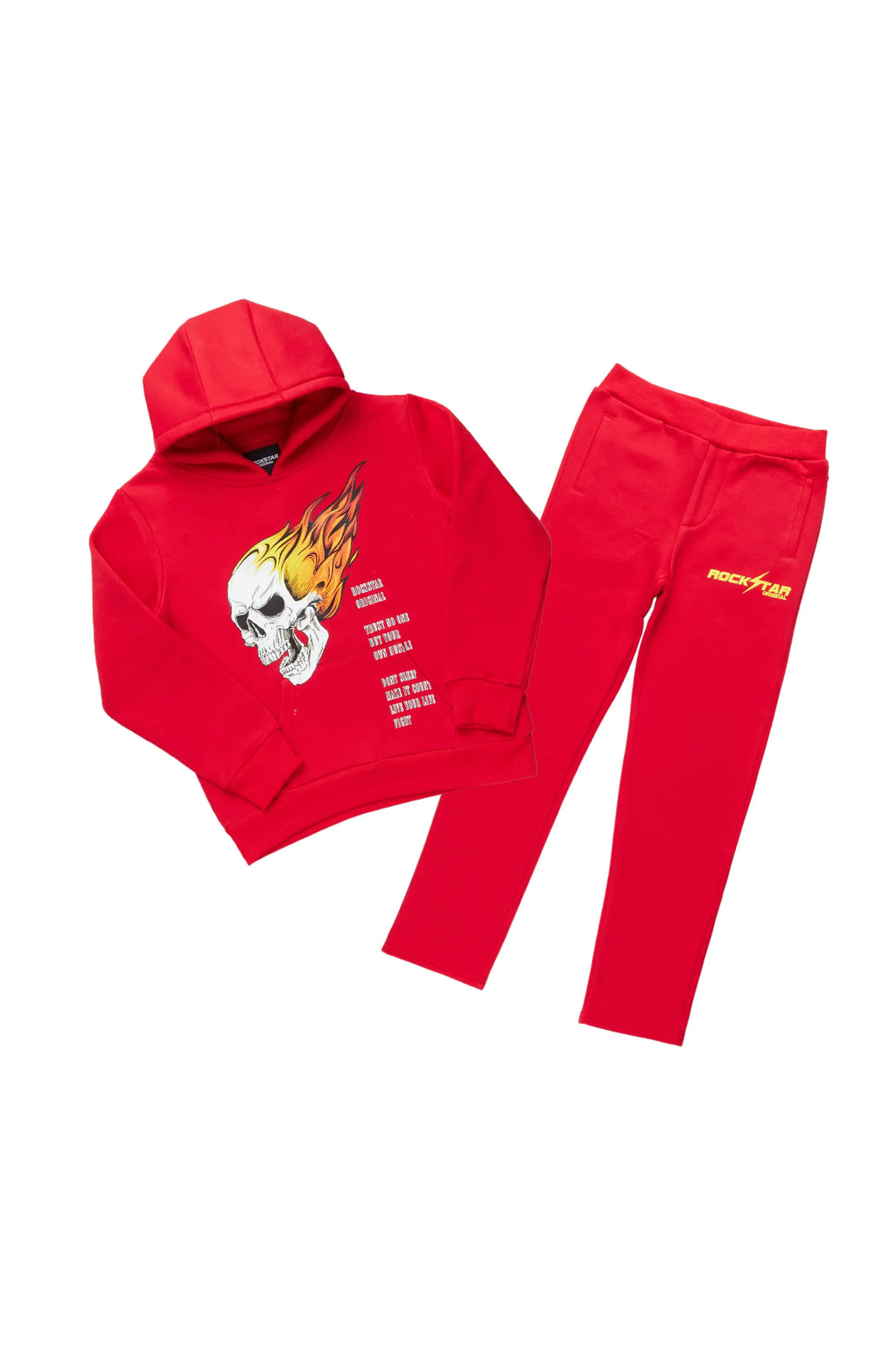 Boys Colin Red Slim Fit Track Set