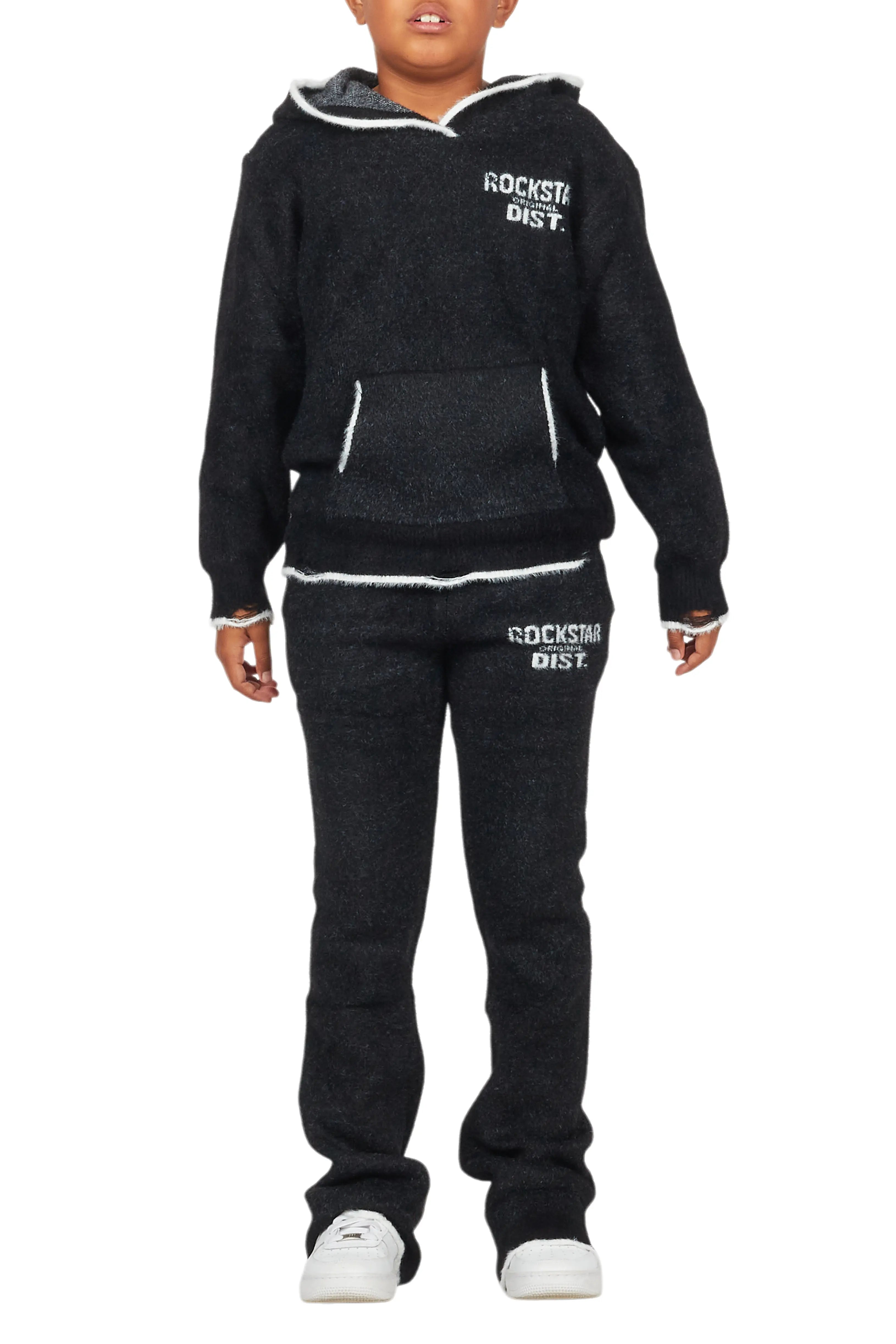 Boys Lake Mohair Black Knit Track set