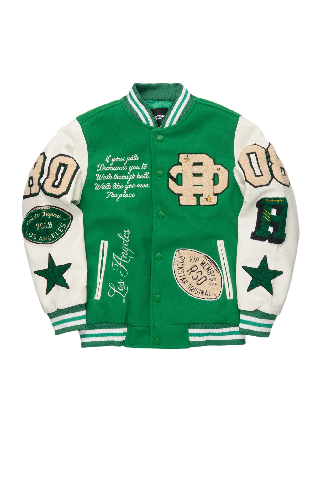 Boys Balser Green Varsity Jacket
