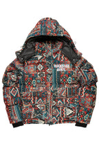 Boys Nard Red Multi Tapestry Puffer Jacket