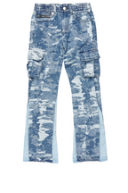 Boys Bower Dark Blue Stacked Flare Jean