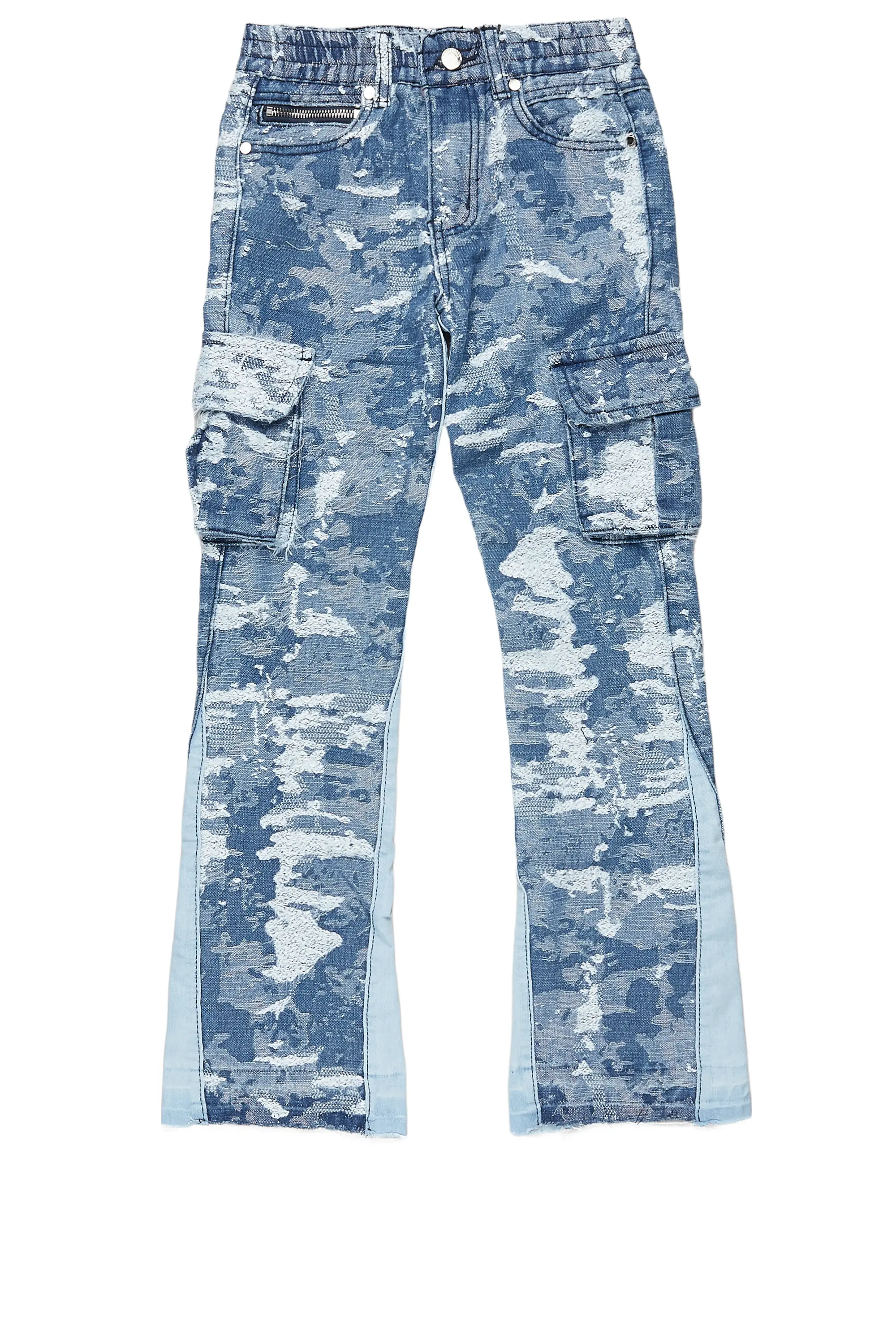 Boys Bower Dark Blue Stacked Flare Jean