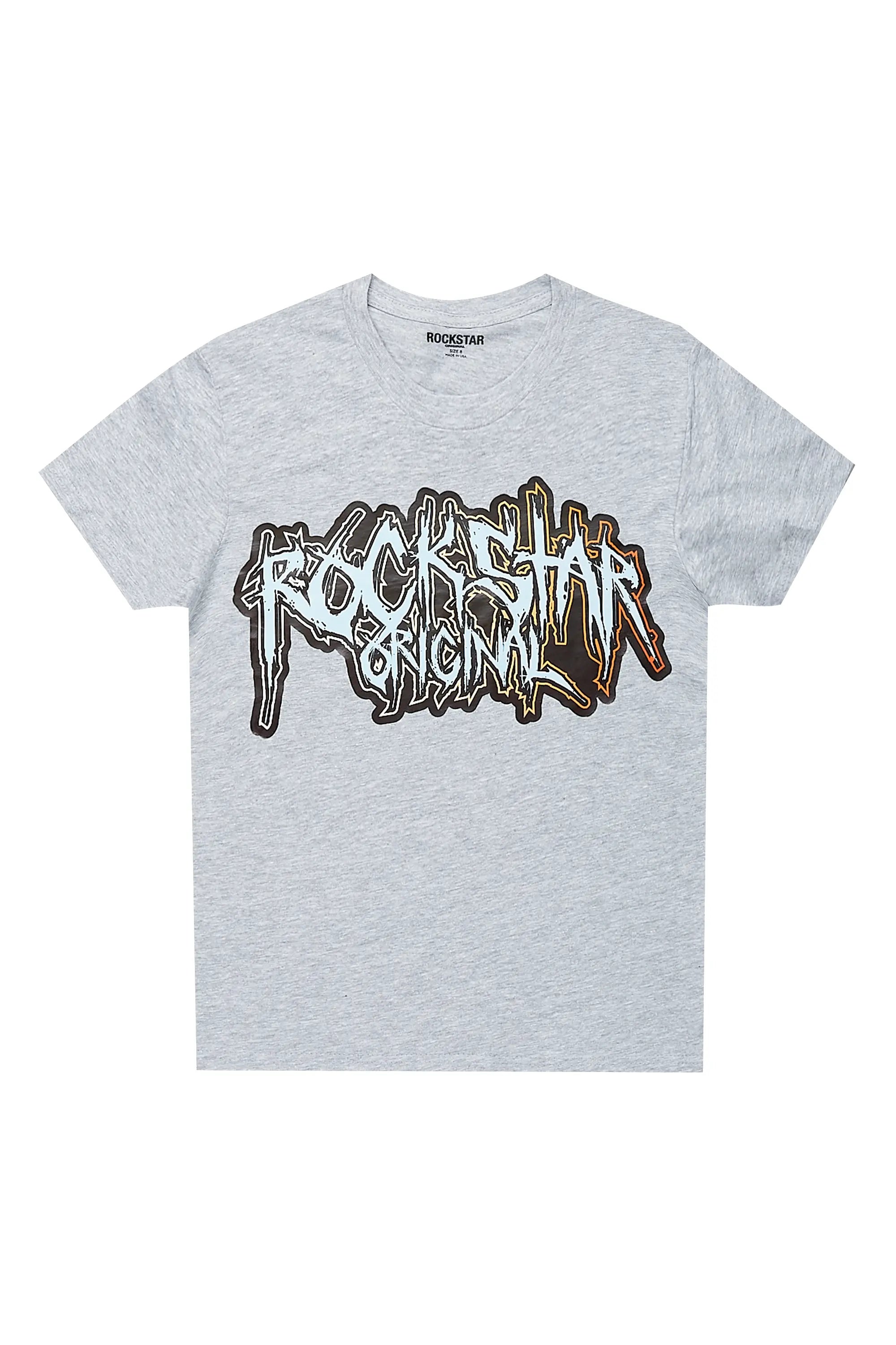 Boys Rishi Heather Grey Graphic T-Shirt