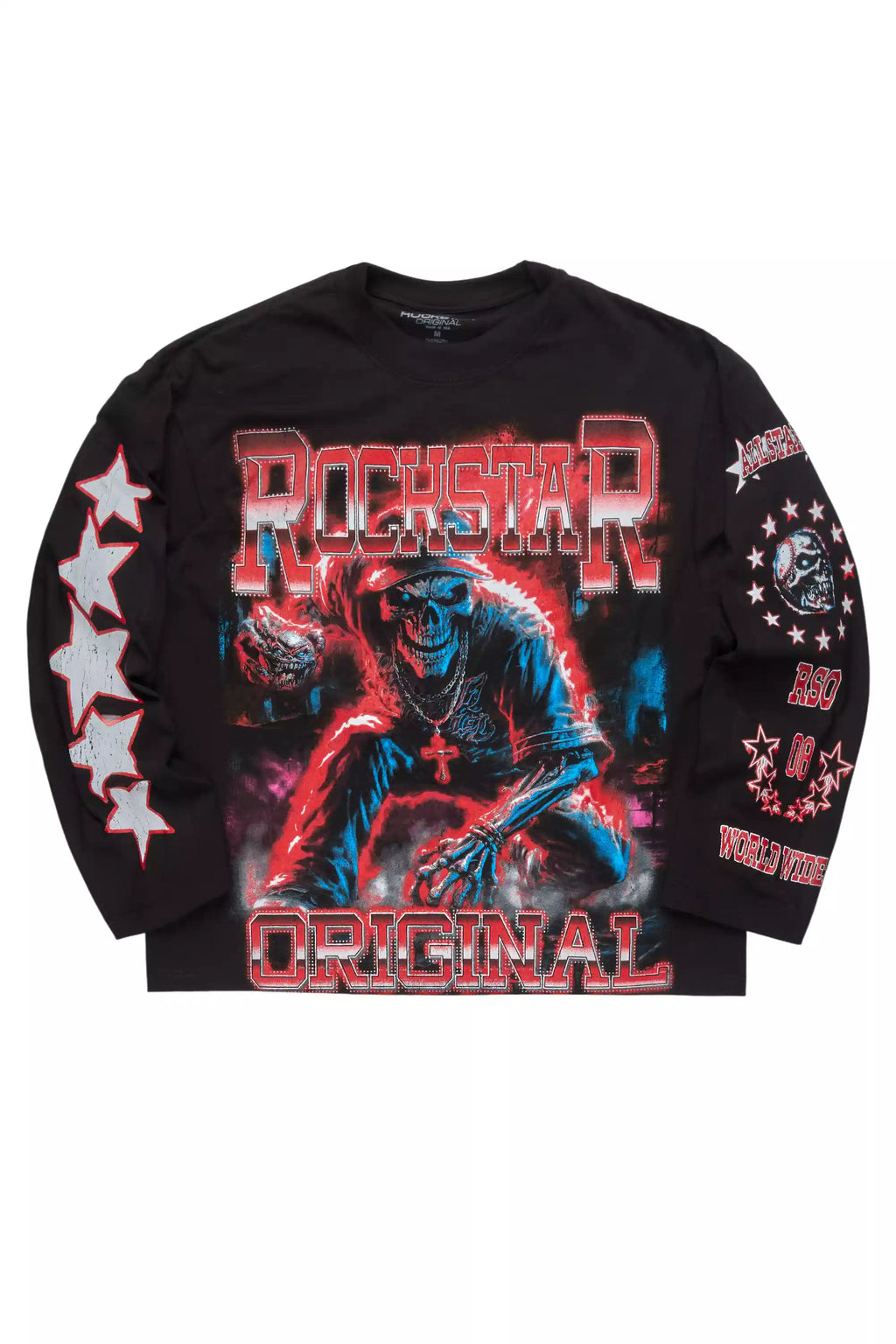 Marxe Black/Red Long Sleeve Graphic T-Shirt