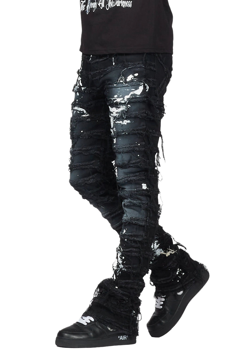 Garson Black Painter Stacked Flare Jean