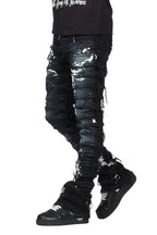 Garson Black Painter Stacked Flare Jean