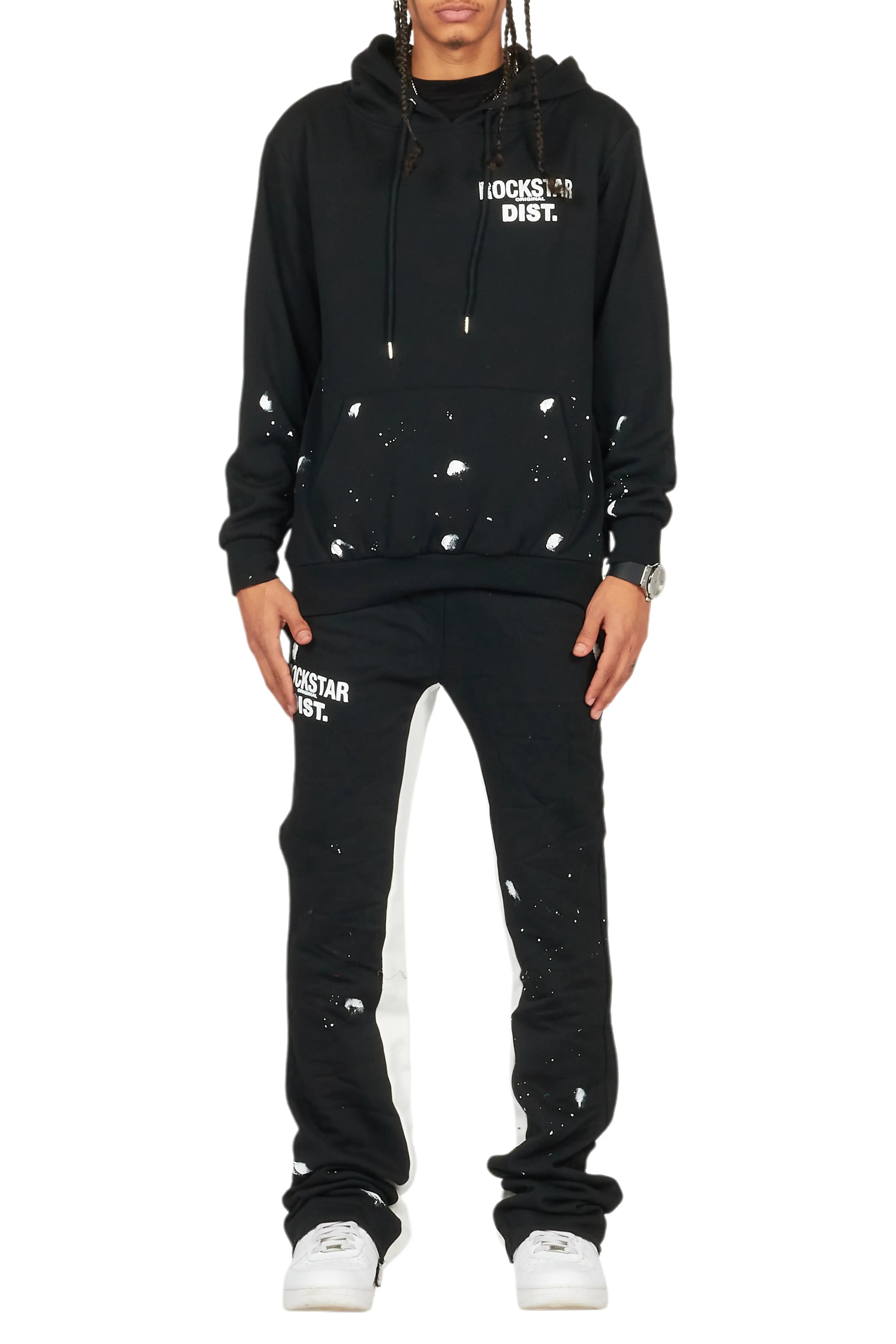 Raffer Black/White Hoodie Baggy Fit Pant Track Set