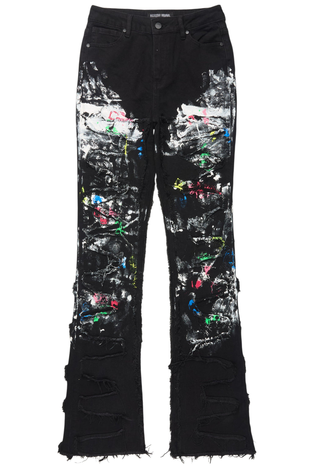 Raeshell Black Painted Stacked Jean