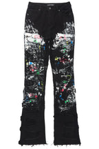 Raeshell Black Painted Stacked Jean