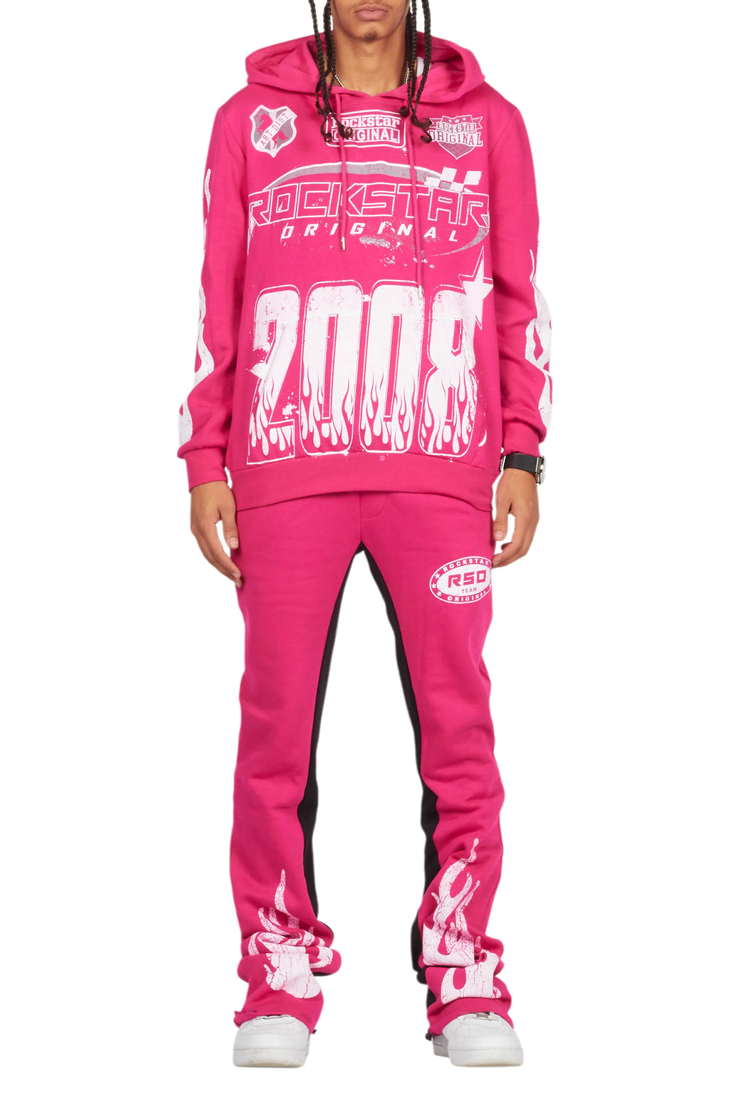 Amos Fuchsia Hoodie/Baggy Track Pant Set