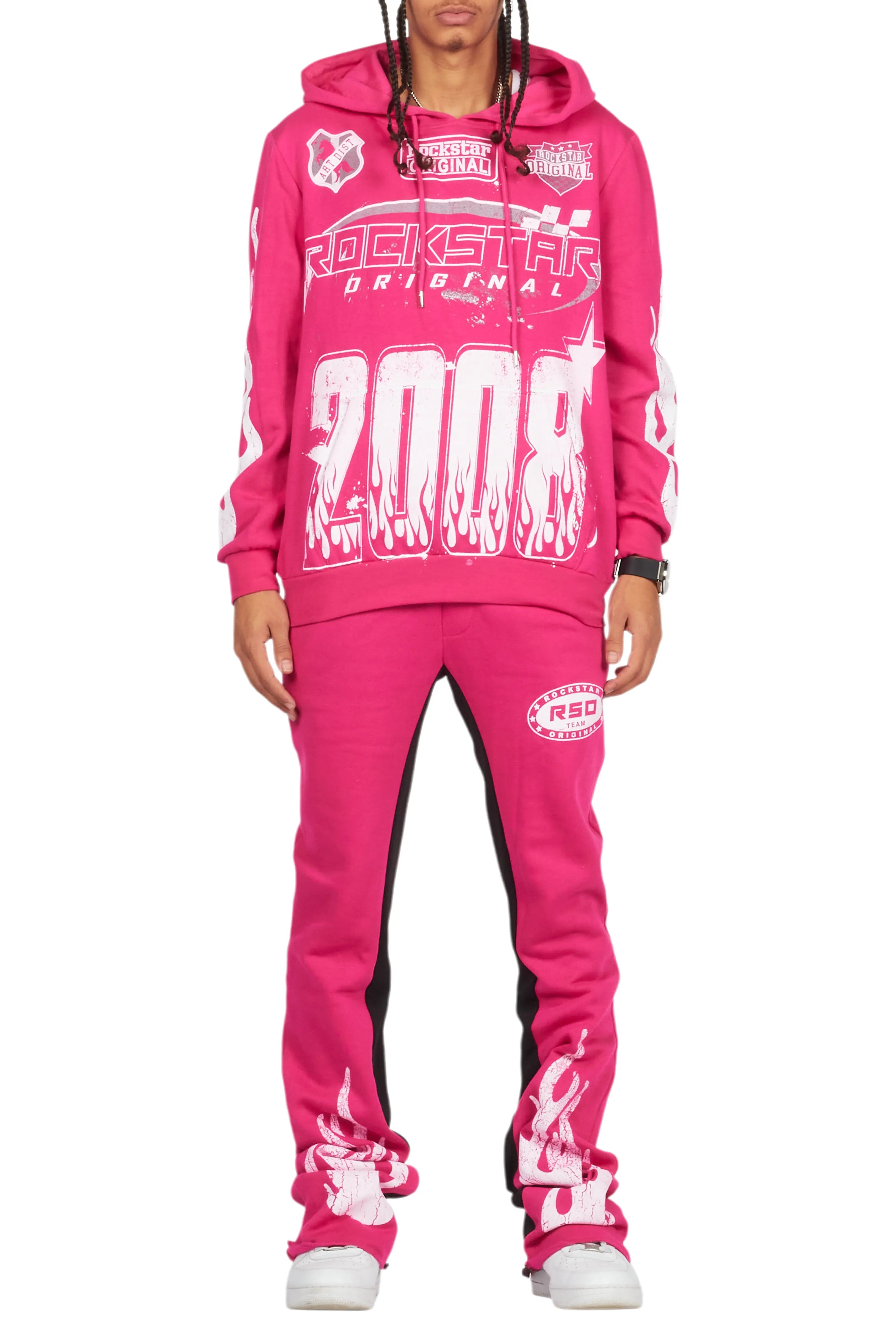 Amos Fuchsia Hoodie/Baggy Track Pant Set
