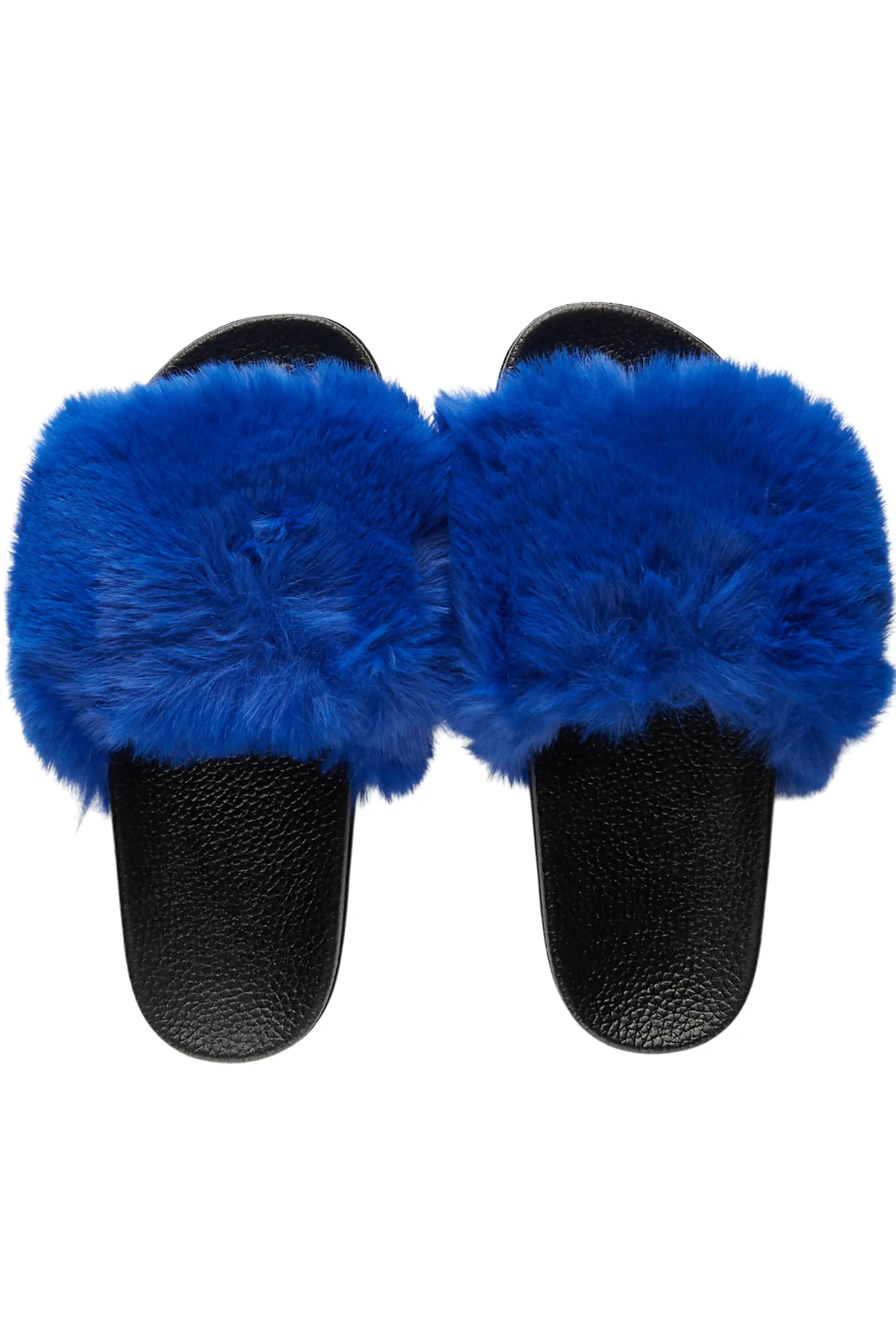 Tatyana Royal Blue Fur Slides