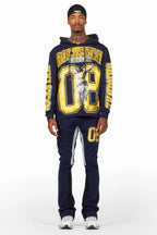 Fields Navy Stacked Flare Hoodie Track Set