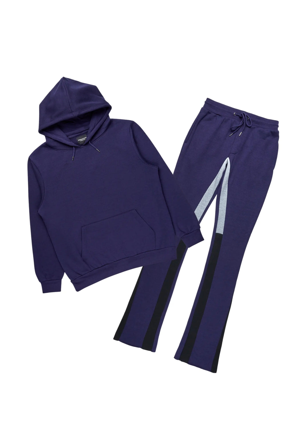 Basic Navy Hoodie/Stacked Flare Track Set