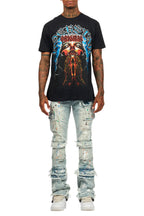 Dallan Black/Blue T-Shirt/Stacked Flare Jean Bundle