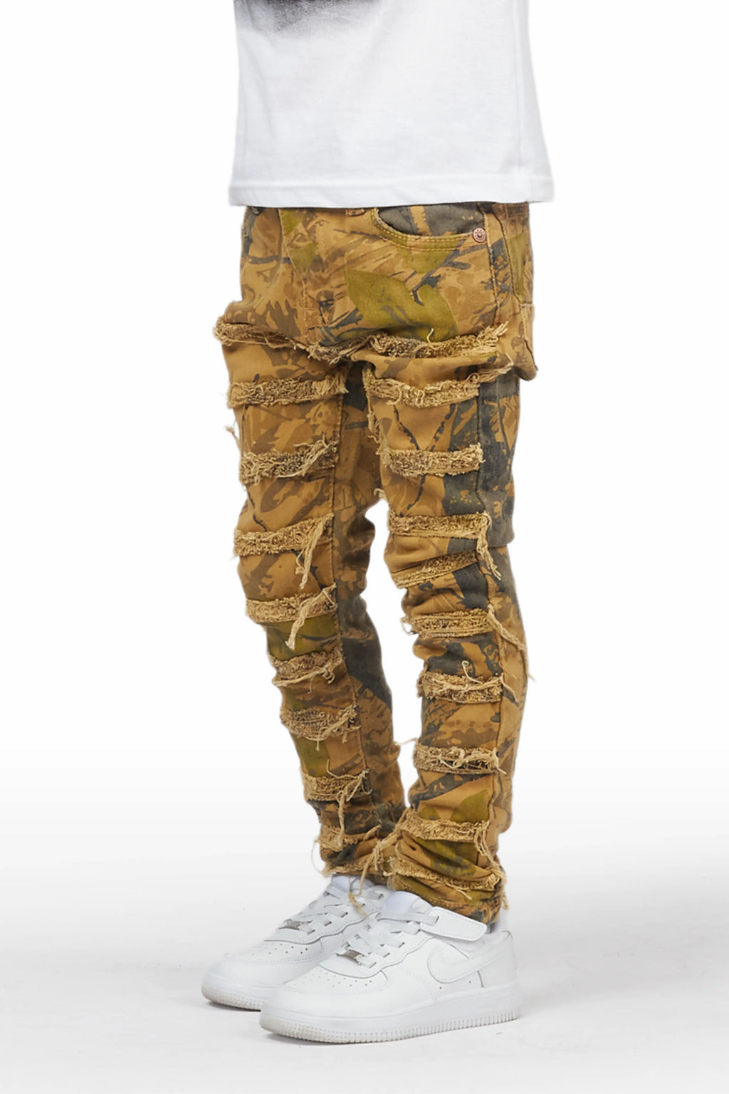 Boys Mahak Timber Camo Frayed Jeans