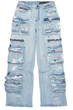 Valo Light Blue Painter Baggy Cargo Jean