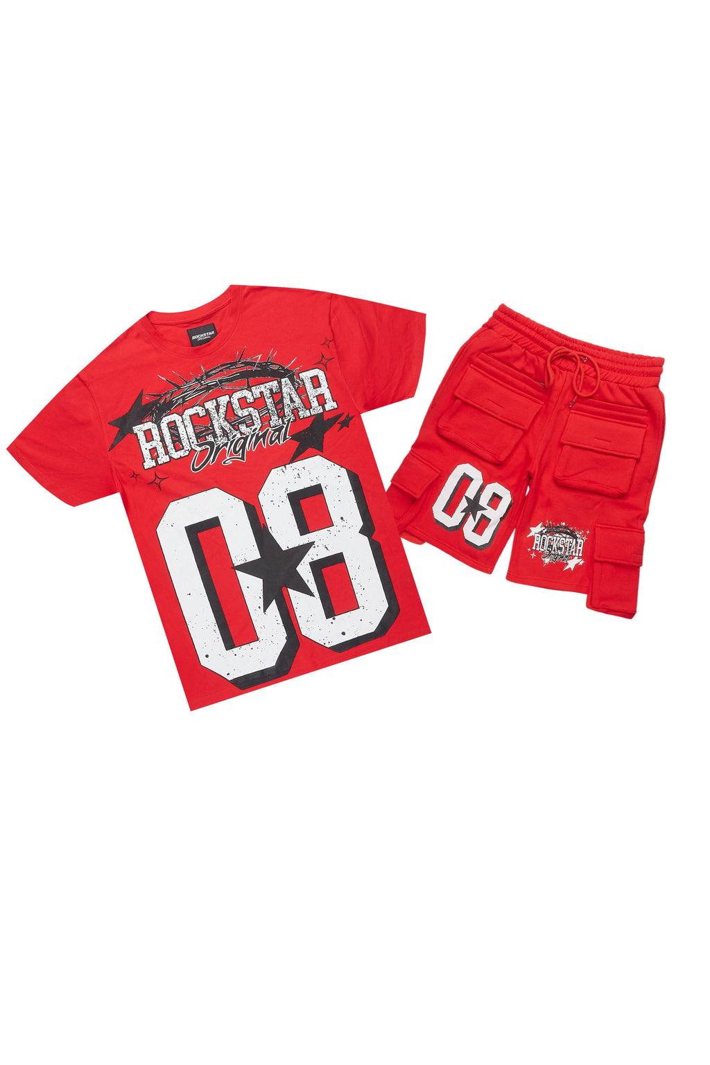 AllStar Red/White T-Shirt Cargo Short Set