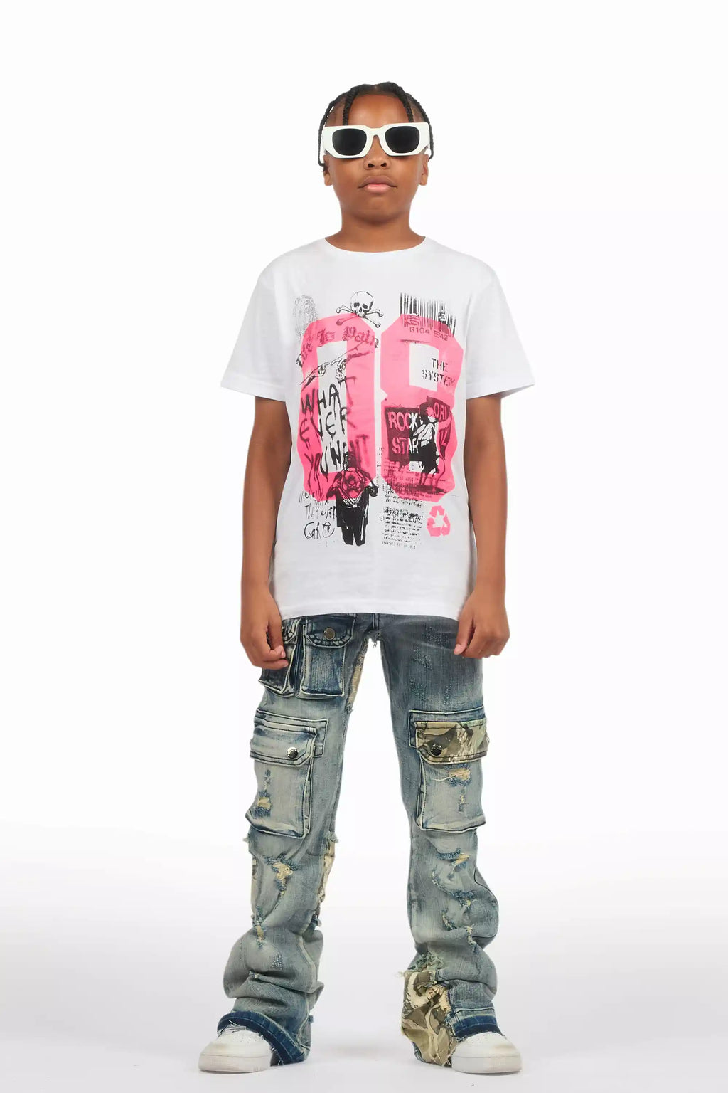 Boys Zeta Blue Stacked Flare Jean