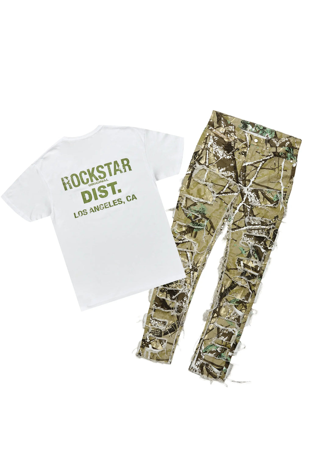 Lake White/Tree Camo T-Shirt & Shake Slim Jean Bundle