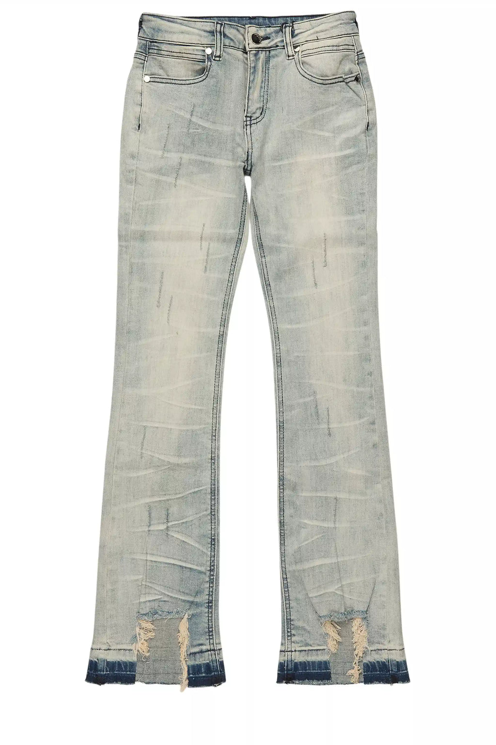 Boys Lakyn Light Wash Slim Stacked Flare Jean